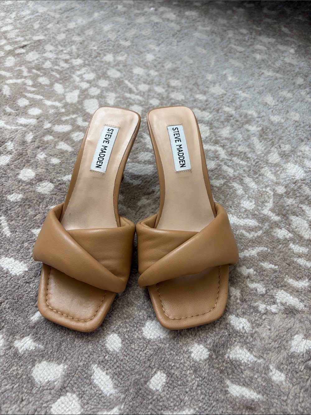 Steve Madden Cognac Padded Slide Mules